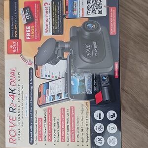NIB ROVE R2-4K Starvis Dual Channel Nightvision Dash Cam  5G WiFi
